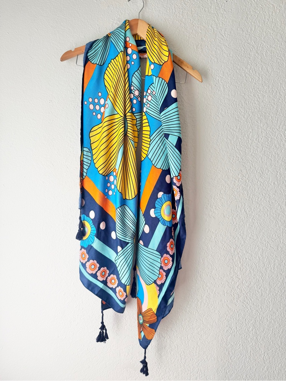 Vibrant Boho Floral Print Scarf